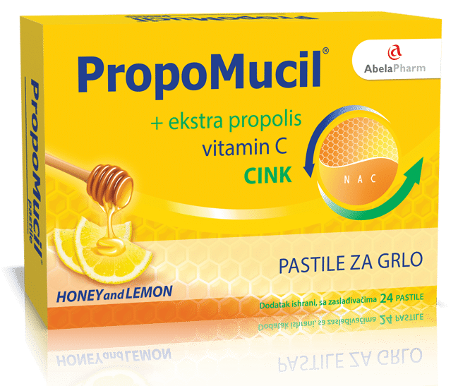 ABELAPHARM PropoMucil limun i med 24 pastile - slika 1