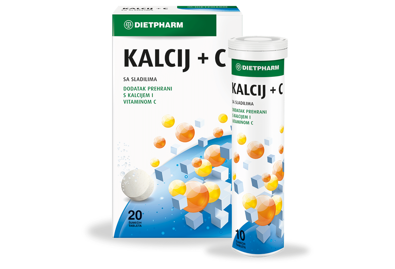 DIETPHARM Kalcij+C – 20 šumećih tableta - slika 1
