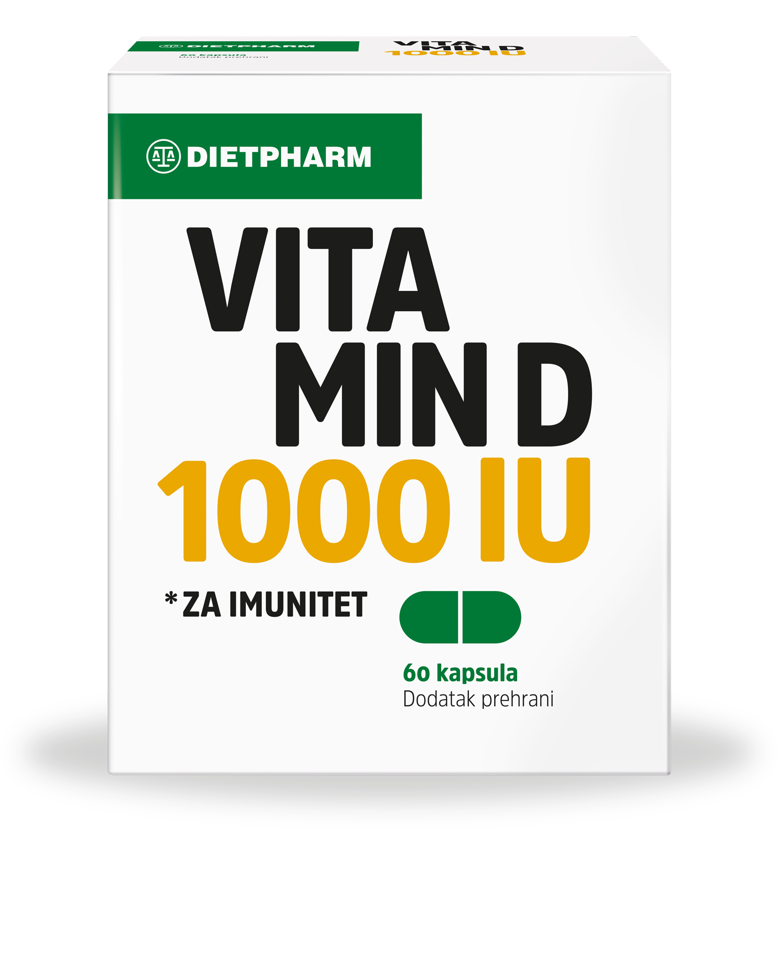 Dietpharm Vitamin D 1000 IU kapsule a60 - slika 1