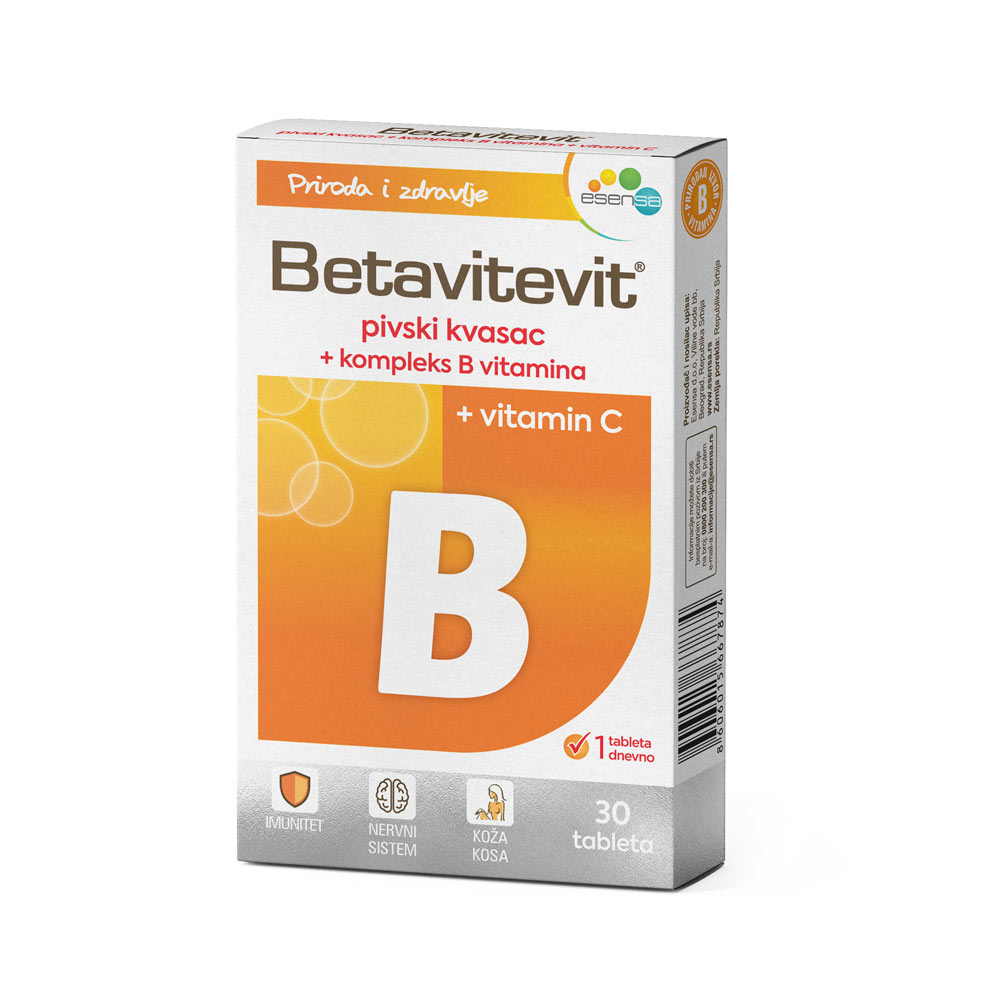 BETAVITEVIT B Pivski kvasac sa vitaminima B kompleksa 30 tableta - slika 1