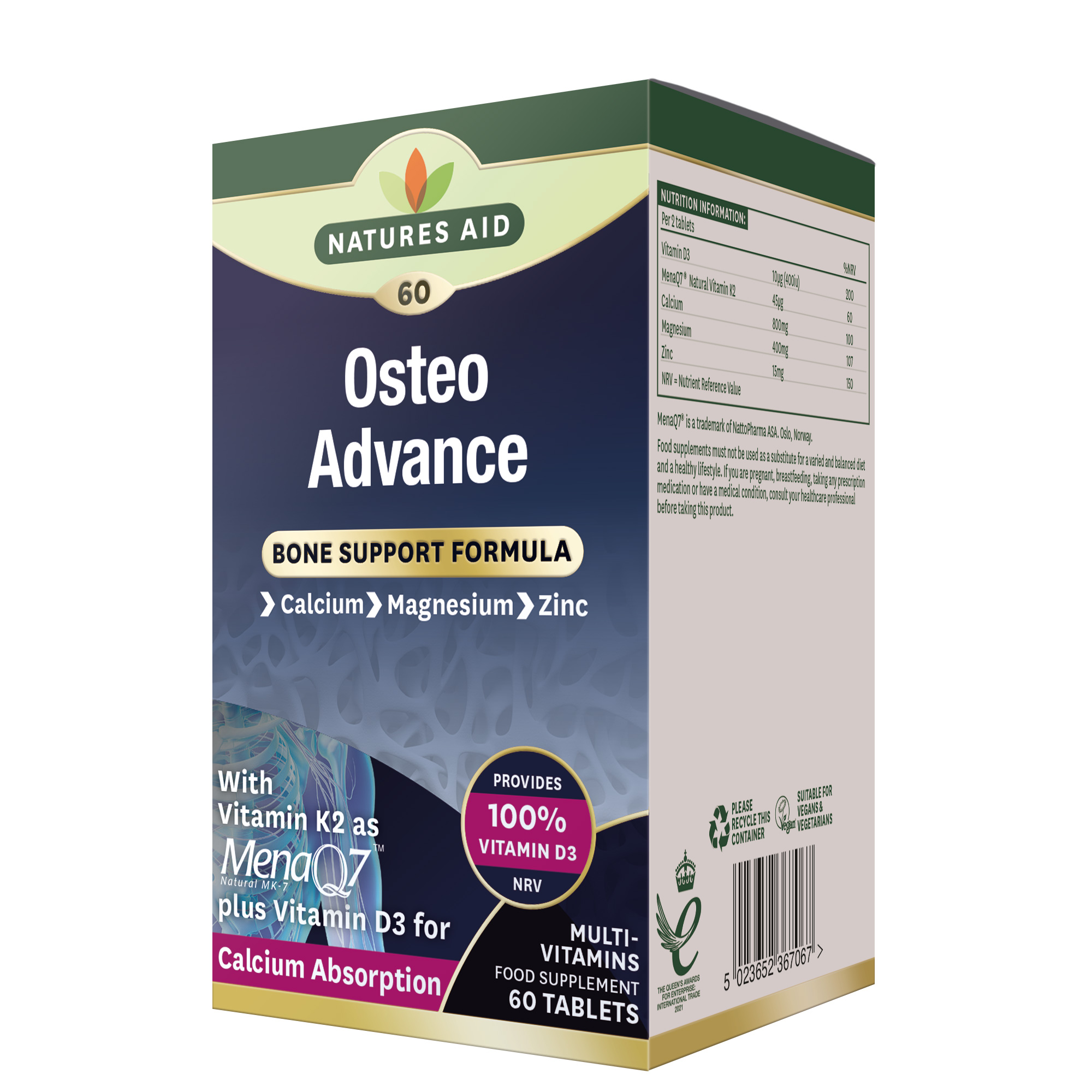 NATURES AID Osteo advance 60 tableta - slika 1