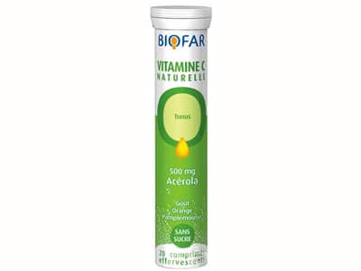 BIOFAR Vitamin C Naturele 500mg 20 šumećih tableta - slika 1
