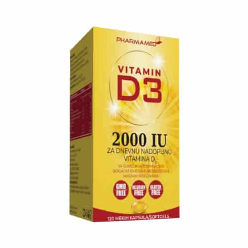 PHARMAMED Vitamin D3 2000IU 120 kapsula - slika 1