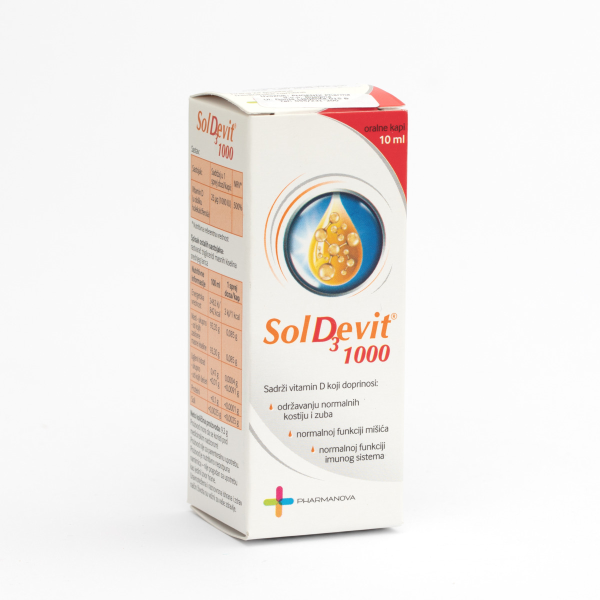 PHARMANOVA Soldevit D3 kapi 1000 10ml - slika 1