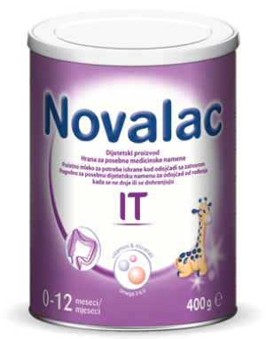 NOVALAC IT 400g, Početna mliječna hrana za dojenčad sa zatvorom